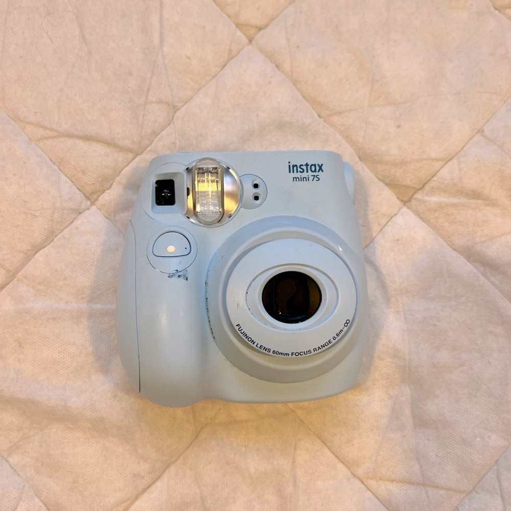 A blue camera